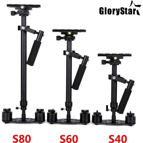 S40/S60/S80 Steadycam 40CM/60CM/80CM Aluminum Steadicam Handheld Stabilizer + Carrying Bag for DSLR Video Camera Photography