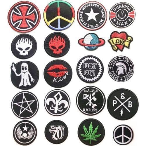 Skeleton Anti-war Individual slogans Patch Embroidered for Clothing DIY Stripes Applique patches Iron on Badges stickers