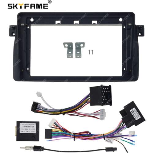 SKYFAME Car fascia frame cable canbus For BMW E46 M3 1998-2005 Big Screen Android Dash Panel Frame fascia
