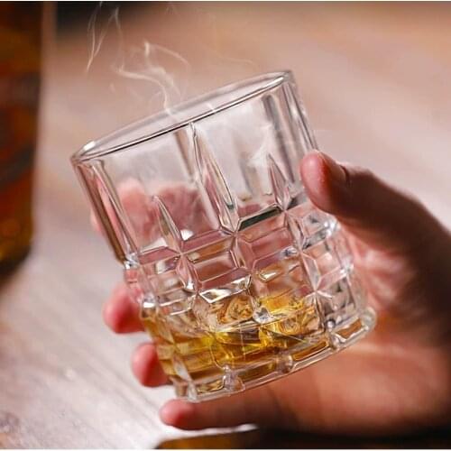 Wine Vodka Cup Barware Old Fashion 300ml Engraved Diamond Crystal Whiskey Glass Tumbler Hotel Restaurant Water Glasses