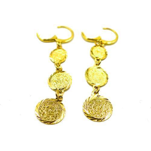 Money Metal Coin Earring Women Gold Color Muslim Jewelry Girl,Arab Middle East Wholesale Turkey Coins Ancient gift