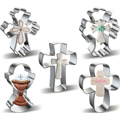 1pcs patisserie reposteria Easter cross Metal Cookie Cutter Fondant Cake Decor Tools Biscuit Mould Pastry Shop Bakeware