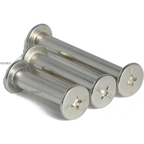 100PCS/lot M5*5/6/8/10/12/15/16/18-100MM Nickel Plated Chicago Screw Stud Rivet Belt Strap Fastener5*6 rivet assembling bolt