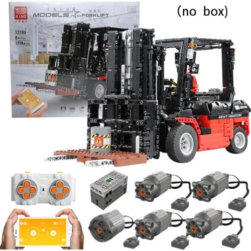 1719Pcs educationAPP Motor Power Mobile Crane Compatible Forklift Mk II Car MOC Technic Building Blocks Bricks Boy DIY Toys Gift