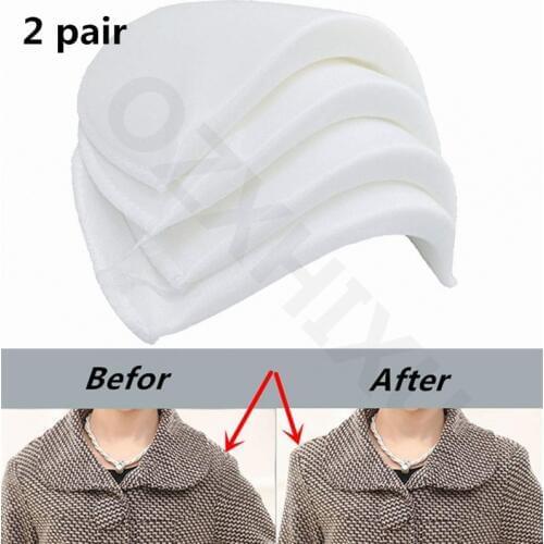 2 pair Soft Encryption Foam Shoulder Pads Covered Set-in Shoulder Pads for Blazer T-shirt Clothes Sewing Accessories ACC43-1