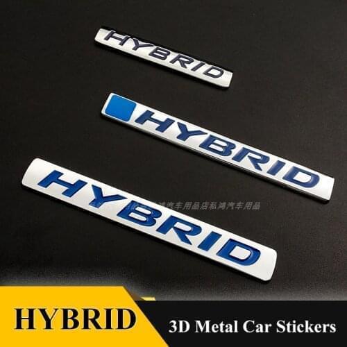 3D Metal HYBRID Badge Sticker Emblem Decals Car Styling For Honda Nissan Hybrid Civic Fit Jazz CRV Accord Odyssey Accessories
