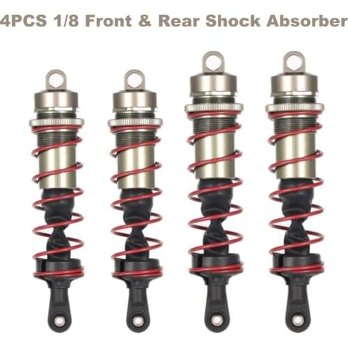 4Pcs Shock Absorber 120mm Front 140mm Rear Metal Damper Suspension for 1/8 JLB HSP EM Racing HPI Truck Buggy Truggy ZD Racing