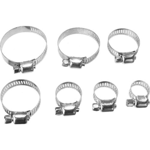 60 Pieces Portable Hose Clamp Adjustable Worm Gear Hose Clip Set Fuel Line Clamp Water Pipe Hose Clamp 8-38mm Series
