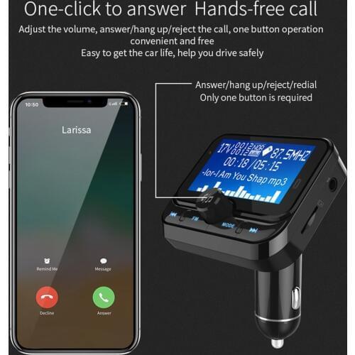 BC32 1.8" LCD Bluetooth MP3 Player Smart Car FM Transmitter Dual USB Car Charger Handsfree FM Modulator