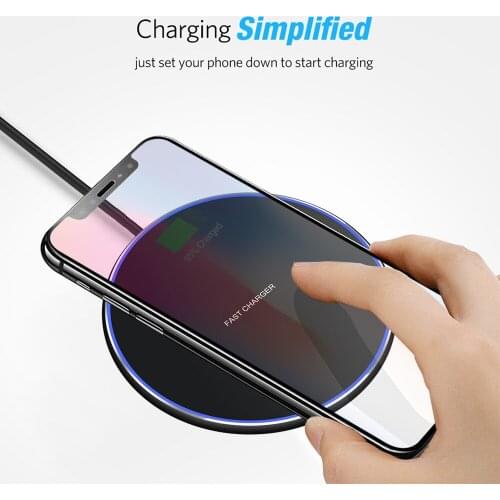 15W Fast Wireless Charger for iPhone 12 12Pro Max 11 Pro XS Max XR X 8 Plus For Samsung Galaxy S10 S20 S9 Note 10 9 Charging Pad