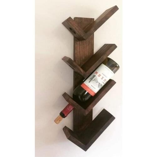 Wooden Wine Rack Wall Rack Drink Stand Elegant Decoration Style with 4 Bottle Capacity