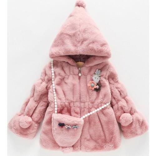 Cartoon Rabbit Baby Coat Autumn Winter Keep Warm Plush Christmas Girls Jacket Fashion Outerwear 1 2 3 4 Years Children Clothing