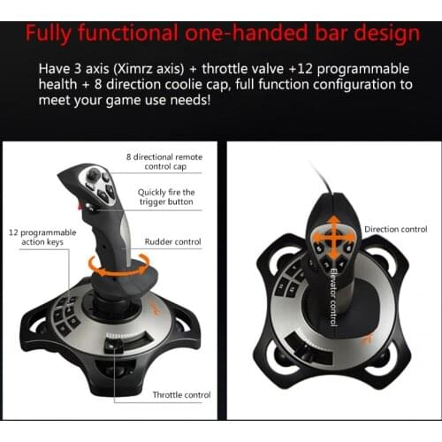 1Pc PXN-2113 Flight Joystick Has 12 Programmable Buttons And Vibration Function Suitable For PC Windows XP/7/8/10 System