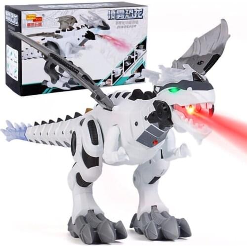 Spray electric robot dinosaur mechanical simulation model walk sound cool lighting Tyrannosaurus simulate gift children kids boy