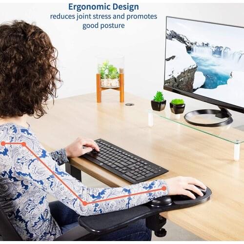Ergonomic Arm Rest Adjustable Mouse Pad with Wrist Support Armrest Wrist Rest Attachment Arm Pad for Home & Office