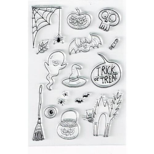 Halloween Element Clear Stamps Trick or Treat Tranpsparent Scrapbooking Stamps