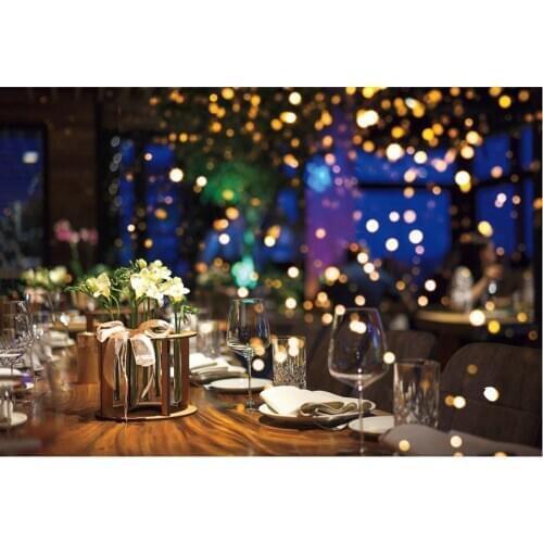 Christmas Backdrop Flower Wine Glass Light Vinyl Photography Background New Year Xmas Party Decoration Photo Booth Studio Prop