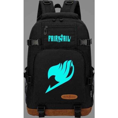 New Kawaii Luminous Anime Fairy Tail Boys Girls Kids School Book Bags Women Bagpack Teenagers Canvas Men Laptop Travel Backpack