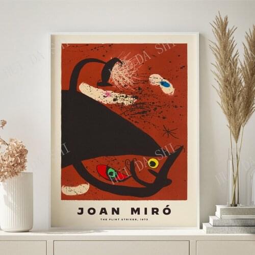 Joan Miro Red Litography, Miro Poster, Jean Miró Digital Print, Modern Wall Art, Miro Exhibition Poster, Miro Printable
