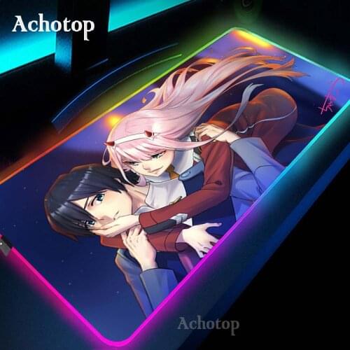 Zero Two Darling In The Franxx Gaming Mouse Pad RGB PC Gamer Computer Mousepad Large Mousepad XXL For Desk Keyboard Anime Mat