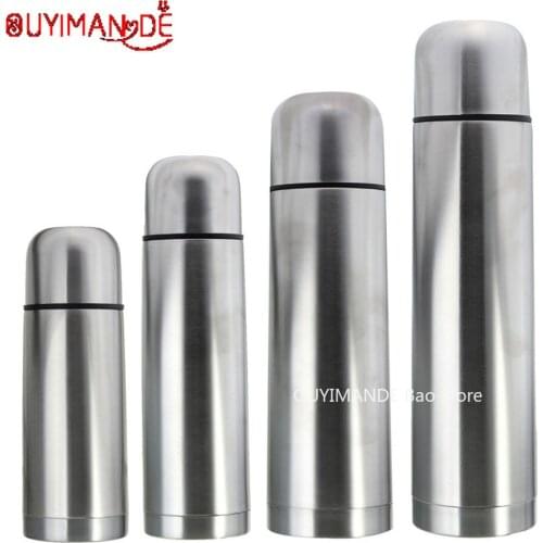 Bpa-free 1L Classic Stainless steel vacuum flasks double layer Insulated Portable thermos cup thermal water bottle tea with rope