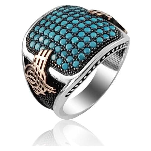 925 Silver Ottoman Tugra Resurrection Ring Turkish Ring for Men Man Rings