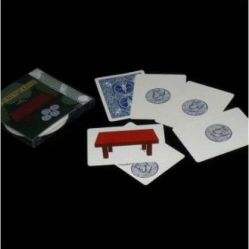 The Coin Table Magic tricks Funny Close Up Magic Coin Thru Table Card Trick Disappearing Gimmick Props Mentalism Comedy Paper