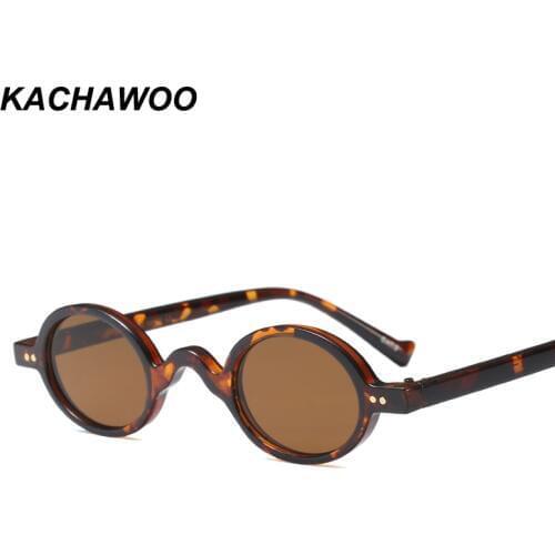 Kachawoo small round sunglasses male leopard black cute style oval vintage sun glasses for women summer accessories 2018 UV400