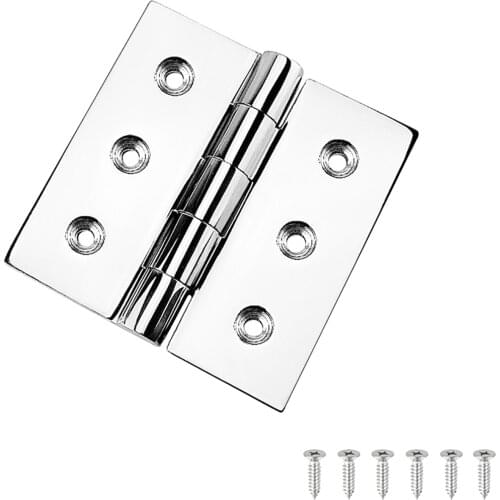 Polished 316 Stainless Steel Door Butt Hinge 4x4" Heavy Duty Casting Solid