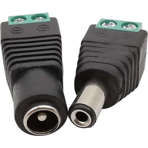 5.5 x 2.1mm Male and Female DC Power Plugs Jack Socket Adapter 5.5*2.1mm Plugs Jack Cable Connector for CCTV LED Strip Light