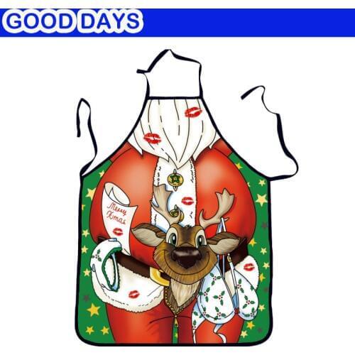 Santa Roe Christmas Cosplay Funny Apron Kitchen Apron Party Bar Apron Restaurant Outdoor Barbecue Apron Wedding Funny Apon