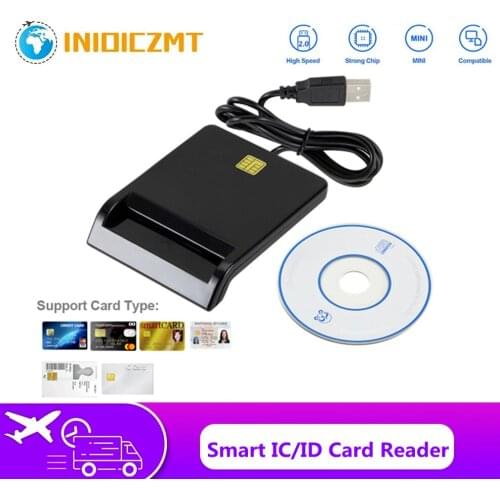 INIOICZMT USB Smart Card Reader For Bank Card IC/ID EMV card Reader High Quality for Windows 7 8 10 Linux OS USB-CCID ISO 7816