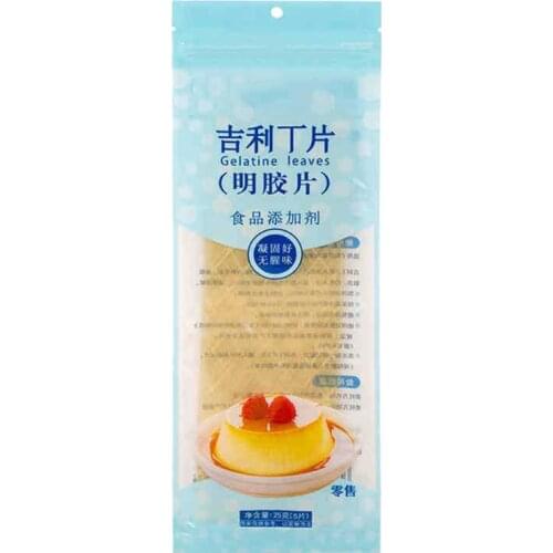 Silver Leaf Sheet Unflavored Gelatin Leaves for Cooking Baking Ingredients Kitchen Bar Supplies