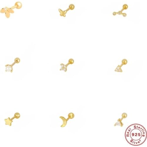 Canner 925 Sterling Silver Earrings Diamond-studded thread Piercing Fine Jewelry Boucle Oreille Femme Earrings For Women