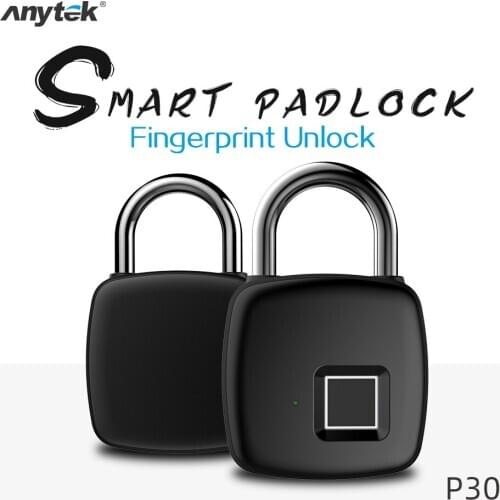 Anytek P30 Smart Padlock Fingerprint Unlock Long Standby Time Small Digital Lock For dormitory warehouse