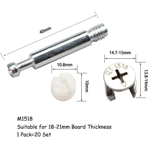 20pcs/lot Three in One Screw Furniture Connector Fixer Eccentric Wheel Nut Connection for Clothes Cabinet Desk Link Woodworking