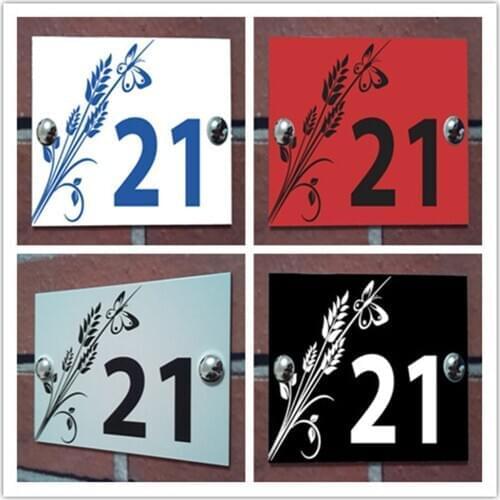 Contemporary 5mm acrylic House Sign Address Plaques Door Number Name Plates