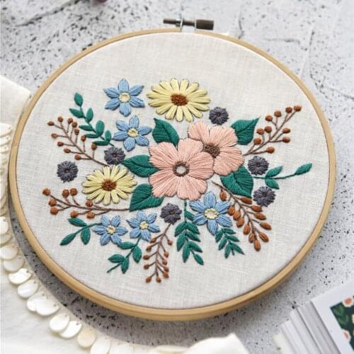 Accurate Cross Stitch Kit Flower Pattern DIY Embroidery Starter for Adults Kids