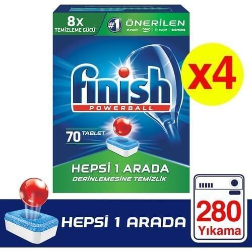 Finish All In One 280 Tablet Dishwasher Detergent (70x4)