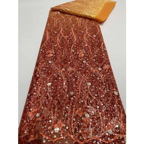 High Quality Lace Fabric Sequin Embroidery With Beads DIY Design Wedding Dress Party Skirt Sewing Accessories 5 Yards Wholesale