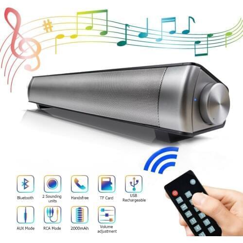 YOUXIU Portable Wireless SoundBar Bluetooth Speaker Home Theater TV System with Remote Control Wired 3D Surround Mini Sound Bar