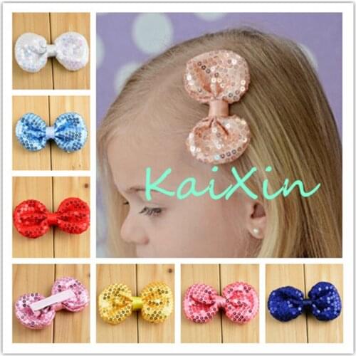 Test Order 10pcs/lot girl 3" Sequin Bow Hair Clips Girls Hair Jewelry Boutique Bows Birthday Gift Hair Accessories FC110