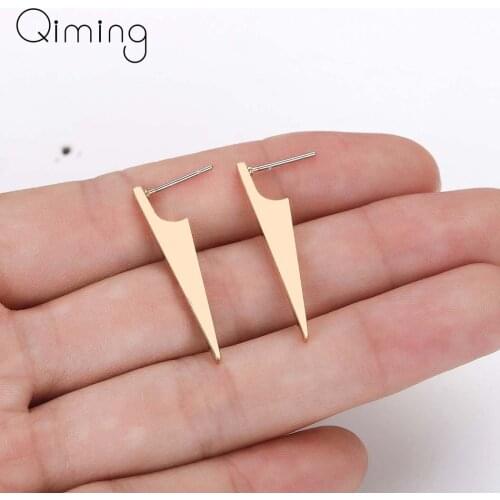 Geometric Triangle Stud Earrings Women Female Punk Earrings Vintage Jewelry Party Birthday Gift Dropship