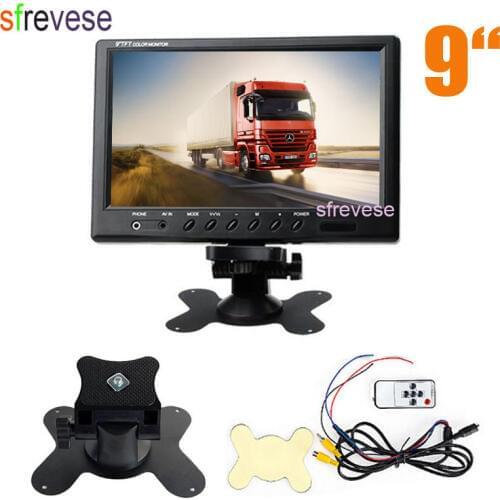 9" TFT LCD Car Rear View Screen Monitor For Reversing Parking Backup Camera Bus Truck DVD VCD 12V-24V