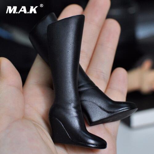 1/6 New Black Female leather Shoes FS-15 High-Heeled Boots For 12" Action Figure Body Mody Accessory Toys