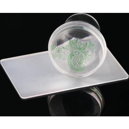 1 Set Transparent Silicone Head Seal Stamp Pattern Scraper DIY Nail Art Tool nail stamping plates Polish Printing Equipment