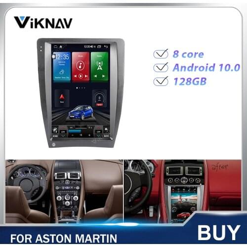 128G Android Vertical Touch Screen Car radio GPS Navigation Heat Unit For Aston Martin Car Multimedia Player stereo