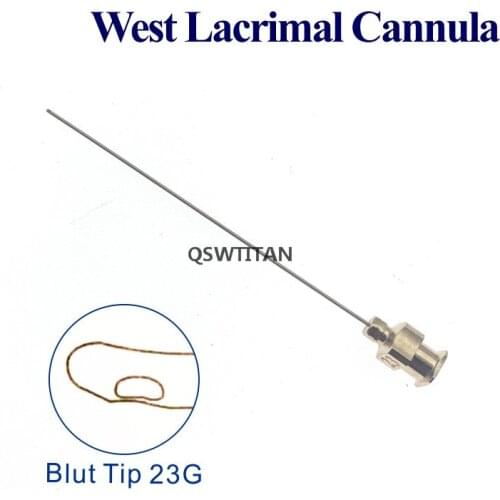 23G West Lacrimal Cannula With Blut Tips Curved Shaft ophthalmic surgical instruments