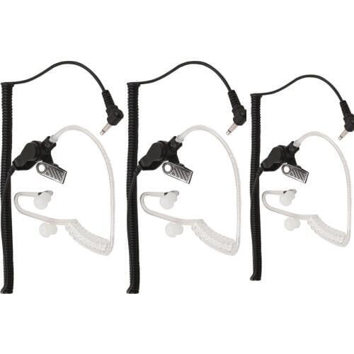 3.5mm Two Way Radio Earpiece 3Pcs Listen Receiver Only Headset Earbud for Standard Icom Yaesu Alinco Motorola Kenwood Radio Mic