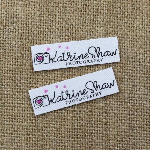 80 pieces Custom logo labels, Name iron on label, Custom Clothing tags, Organic Cotton Labels
